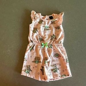 Star Wars Baby Yoda Pink Romper One-Piece